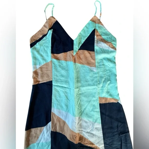 VIX -Mint Green, Black, and Tan Maxi Dress